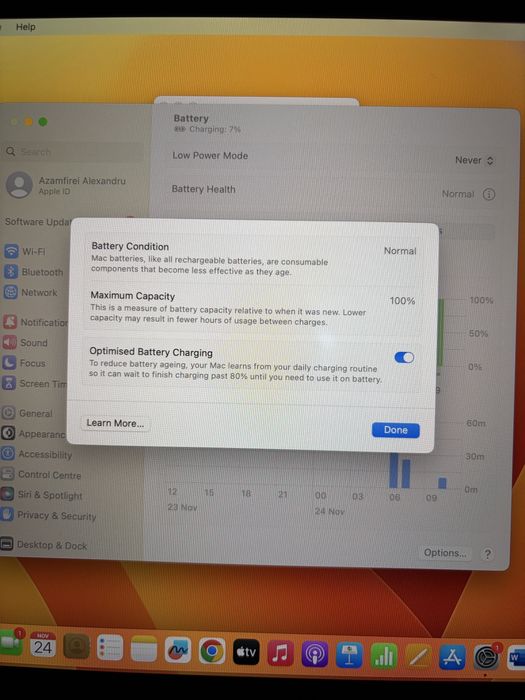 MacBook Air 2020 M1 100% baterie