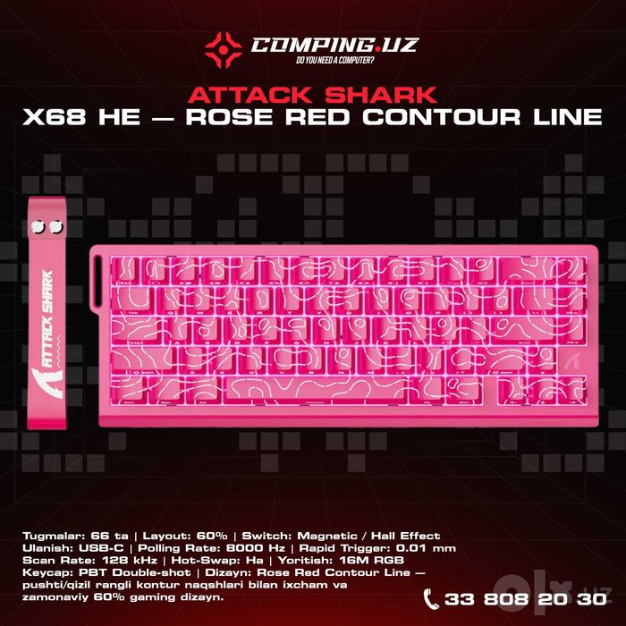 ATTACK SHARK X68 HE Rapid Trigger Keyboard Magnetic Switch