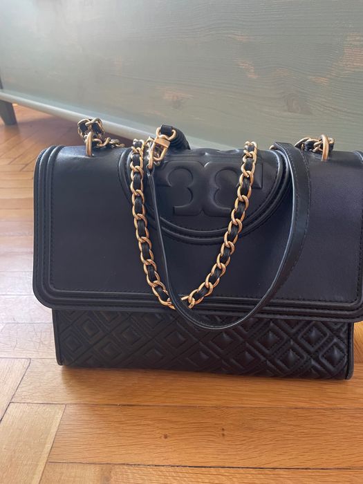 Кожена дамска чанта Tory Burch