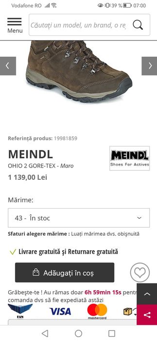 Ghete 42 Meindl Ohio 2- noi