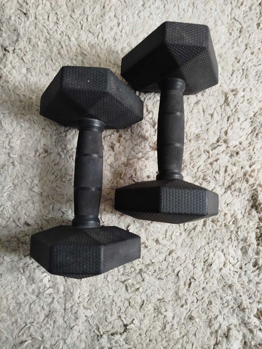 Тежести за силови тренировки, 5 кг всеки, 3 бр. много добро състояние