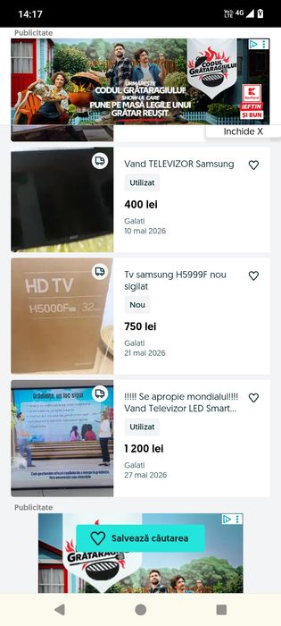 Vând TV Samsung Smart HD cu Garanție de 80 Diagonala
