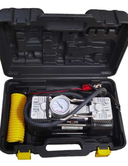Компресор за Гуми с фенер маркуч за въздух KRAFTROYAL двуцилиндров