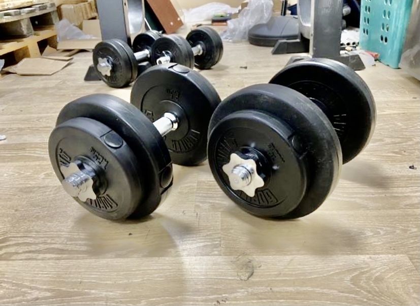 Gantere reglabile noi cu bari otel crom si piulite 20 kg-10+10=20 kg