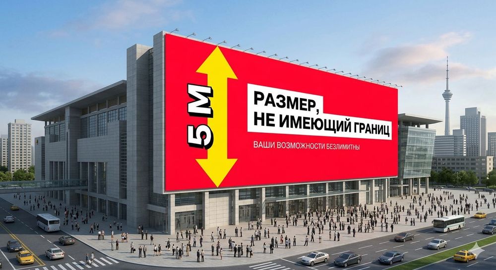 Ваш фасад — ваша лучшая реклама! УФ-печать на сетке 5м
