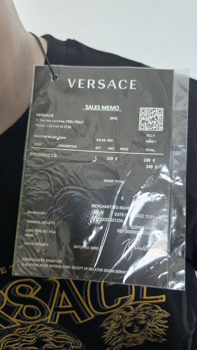 Tricou Versace, negru, nou, S-XXL, imprimeu auriu, eticheta Farfetch, unisex