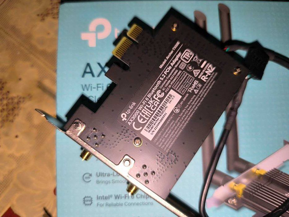 Wi - Fi и блютуз приёмник адаптер Tp - Link Wi-Fi 6  (5 + 2,4 ГГц)