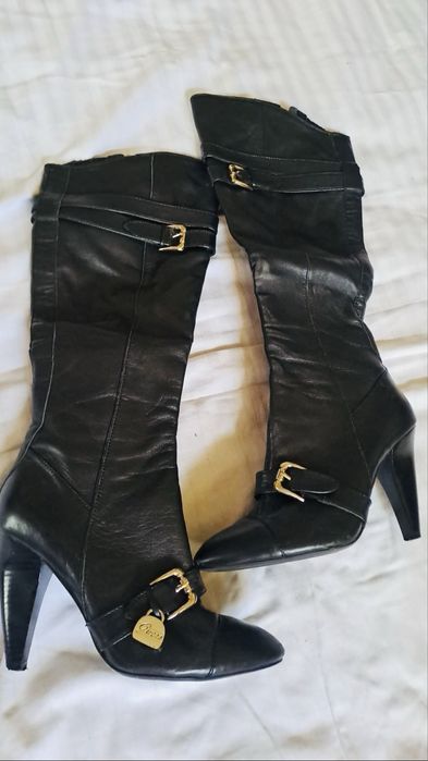 Cizme înalte Guess piele + CADOU rochie Guess