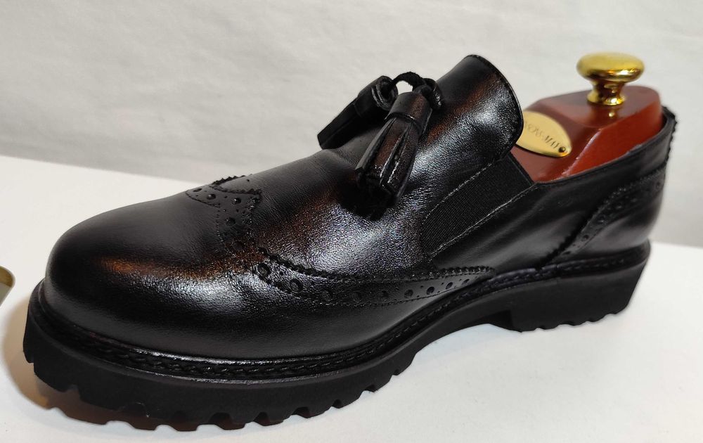 Pantofi loafer 39 39.5 slip on Zanfrini Italy NOI piele naturala moale