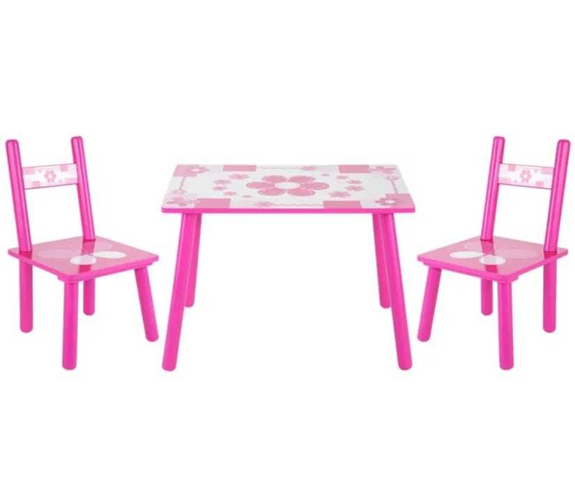 Masuta lemn cu 2 scaune pentru copii set stabil si rezistent