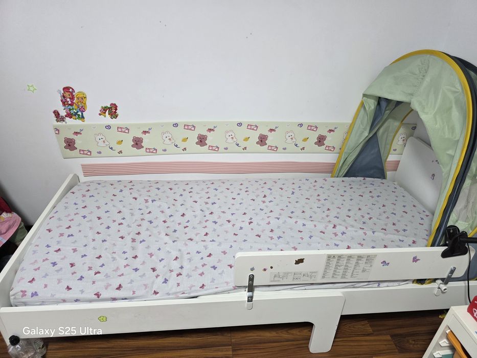 Pat extensibil Slakt Ikea cu somiera si saltea