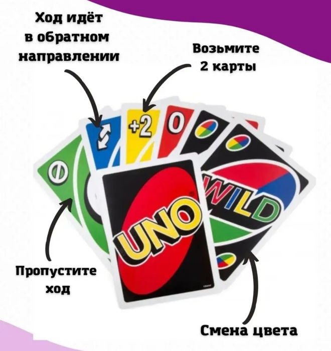 Настольная игра УНО/UNO WILD 112 карт. Новая. Доставка 24/7