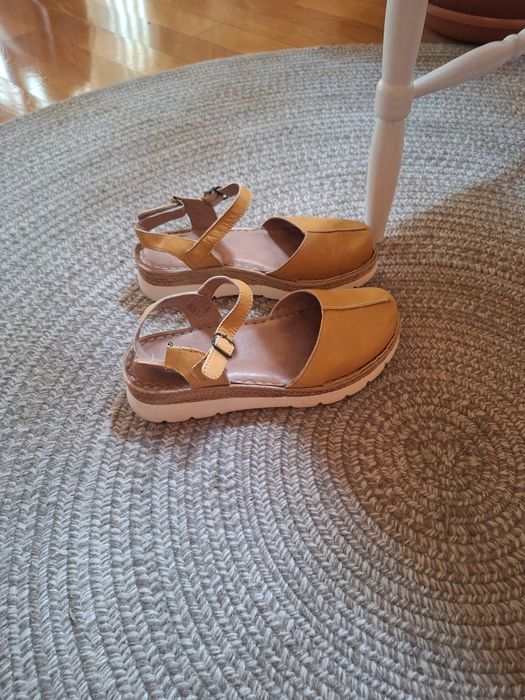 Sandale piele 36/37 mustar