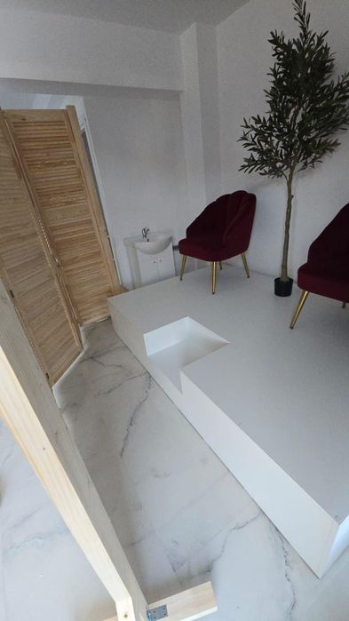 Vand paravan din lemn, pliabil, cu roți