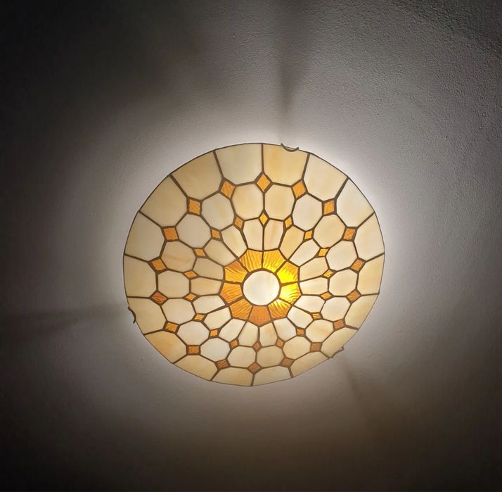 Plafonieră din sticlă vitrată Tiffany - 2 becuri