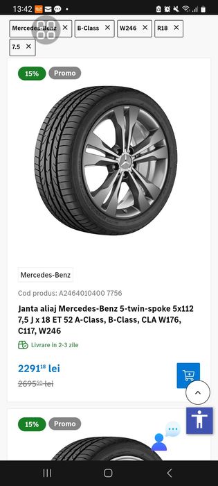 Jante mercedes aliaj 18