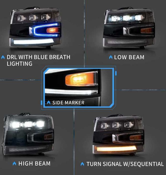 Комплект тунинг фарове LED MATRIX Chevrolet Silverado 2007-2013