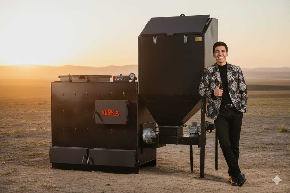 Автоматический котёл VEKA с бункером (поршневая  и шнековая подача)