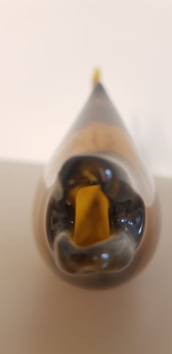 Риба-ваза от кафяво стъкло