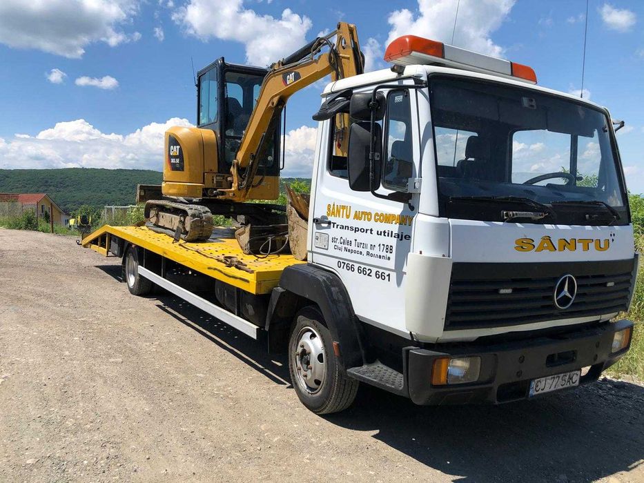 Camion platforma tractari auto / utilaje Mercedes 814