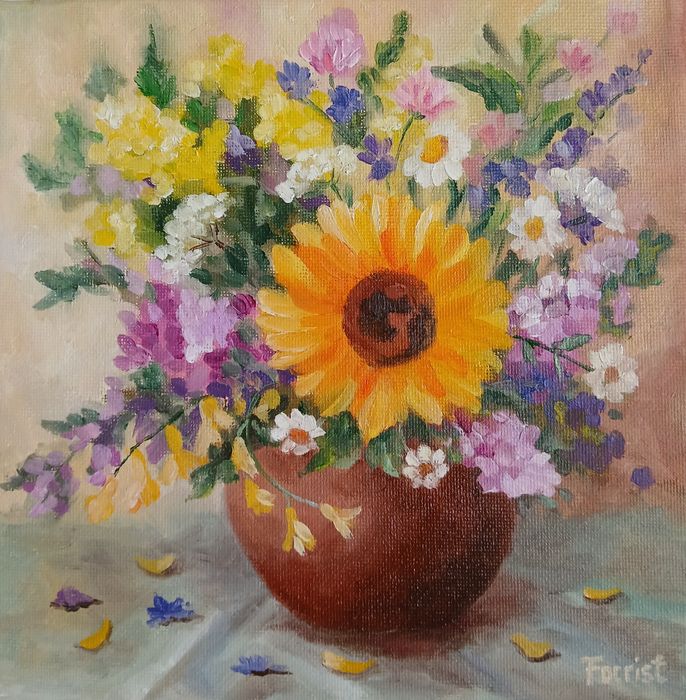 Tablouri originale mici (15×19 cm; 20x20 cm; 20x25 cm) pictate pe panza pe sasiu