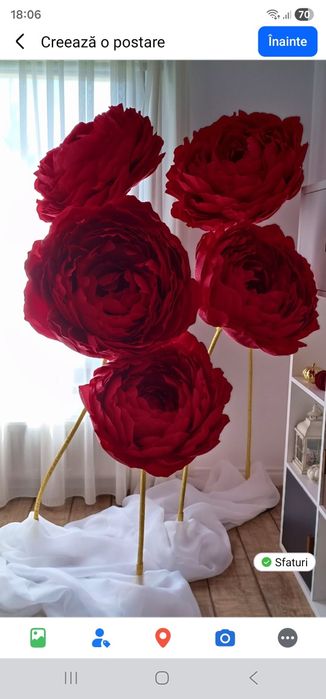 Floare gigant bujor hârtie creponata floristica