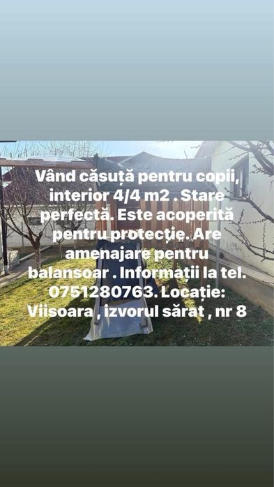 Casuta din lemn pentru copii demontabila