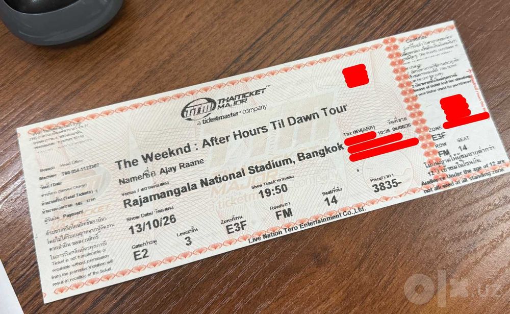 Билет на исполнителя The Weeknd в Бангкоке