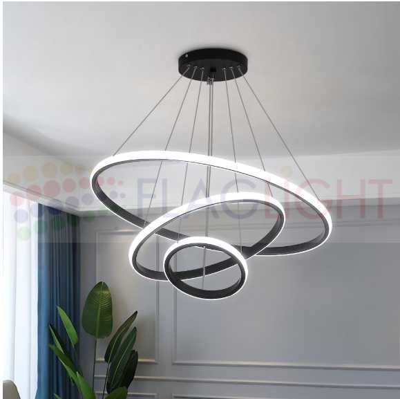 Стилни LED Полилеи GALAXY с 3 ринга, 3 CCT избор на цветна температура