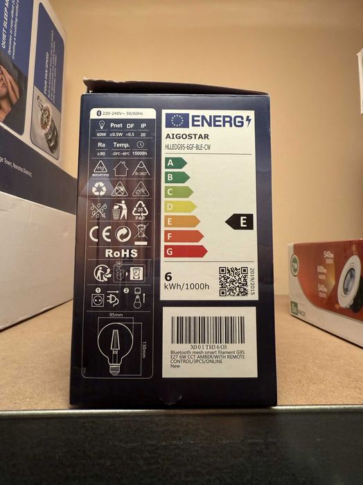 Bec Smart Bluetooth Mesh 806lm G95 E27 6W pachet 3 bucati Aigostar
