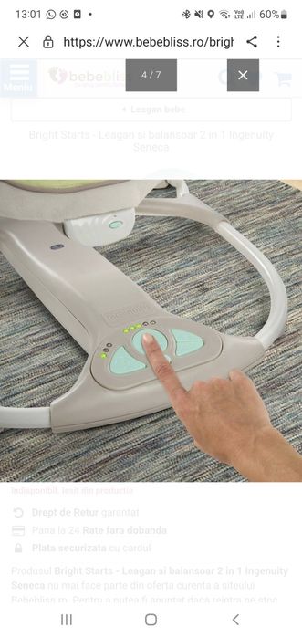 Bright Starts - Leagan si balansoar 2 in 1 Ingenuity Seneca