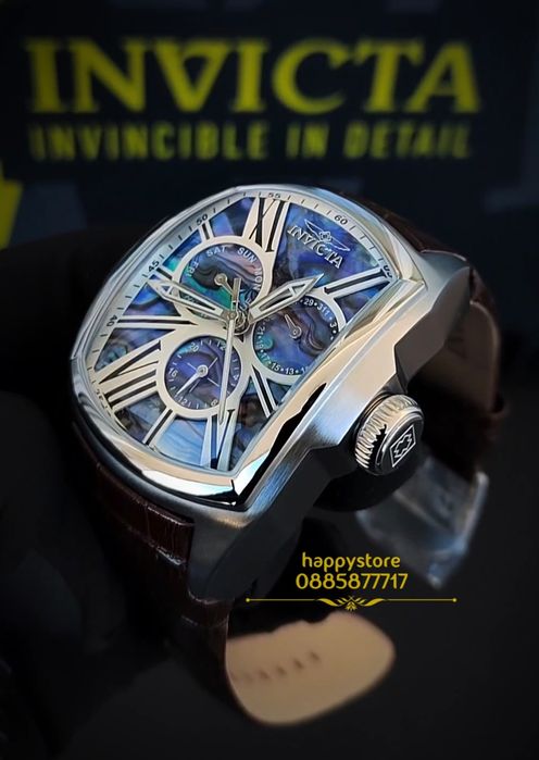 INVICTA Lupah Mother of pearl silver 48 mm, Инвикта нов мъжки часовник