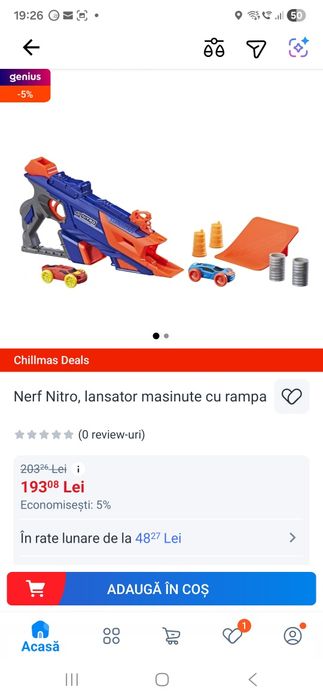 Nerf Nitro lansator masinute