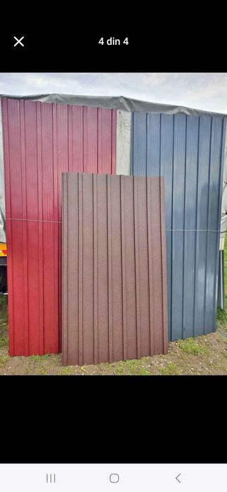 Tabla cutata gri maro roșu zincata