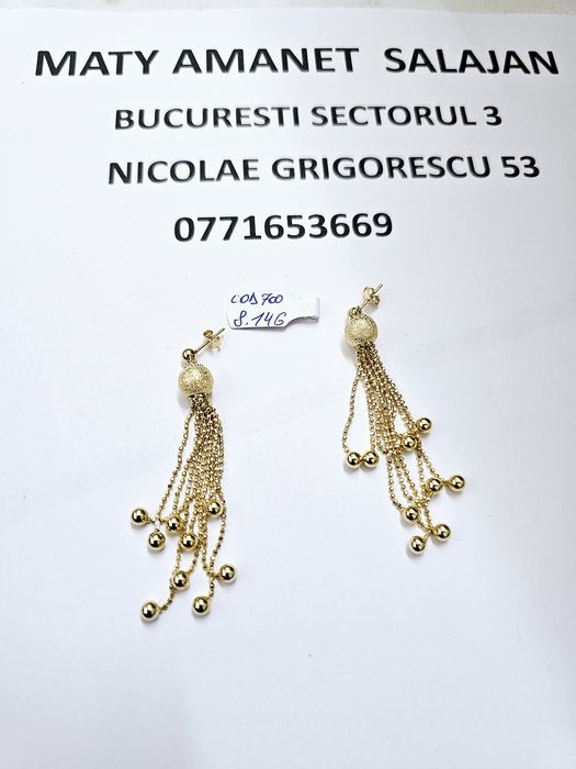 Vand cercei din aur 14 k 8.14 g cod 700