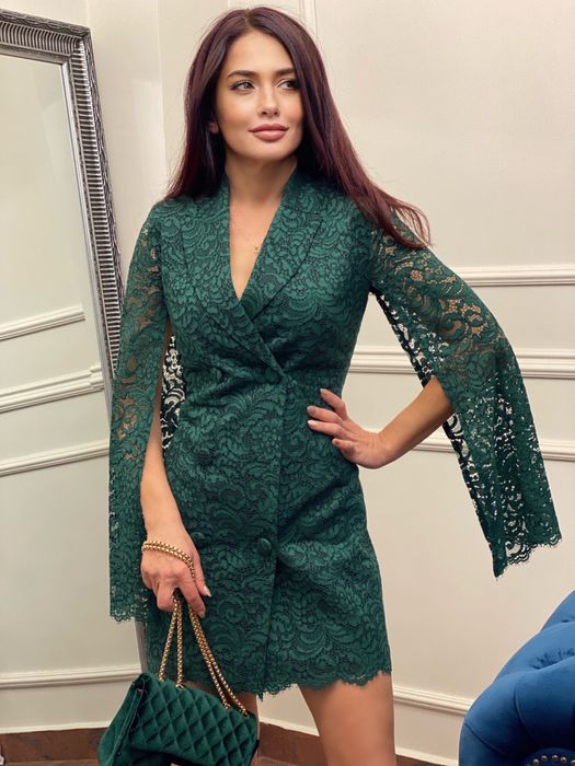 AVIN дантелена рокля в зелен цвят