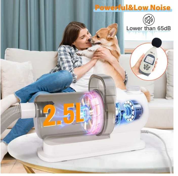 Машинка за подстригване на куче и котка Груминг комплект прахосмокачка