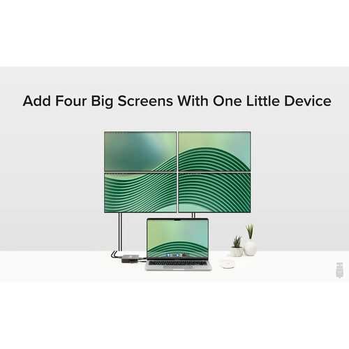 Plugable USB-C or USB 3.0 Quad HDMI Adapter - 4 Monitors