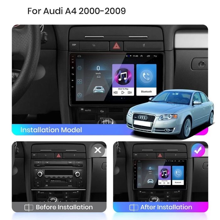 Навигация Android за AUDI A4 A3 B6 B7 8P мултимедия андрид Ауди камера