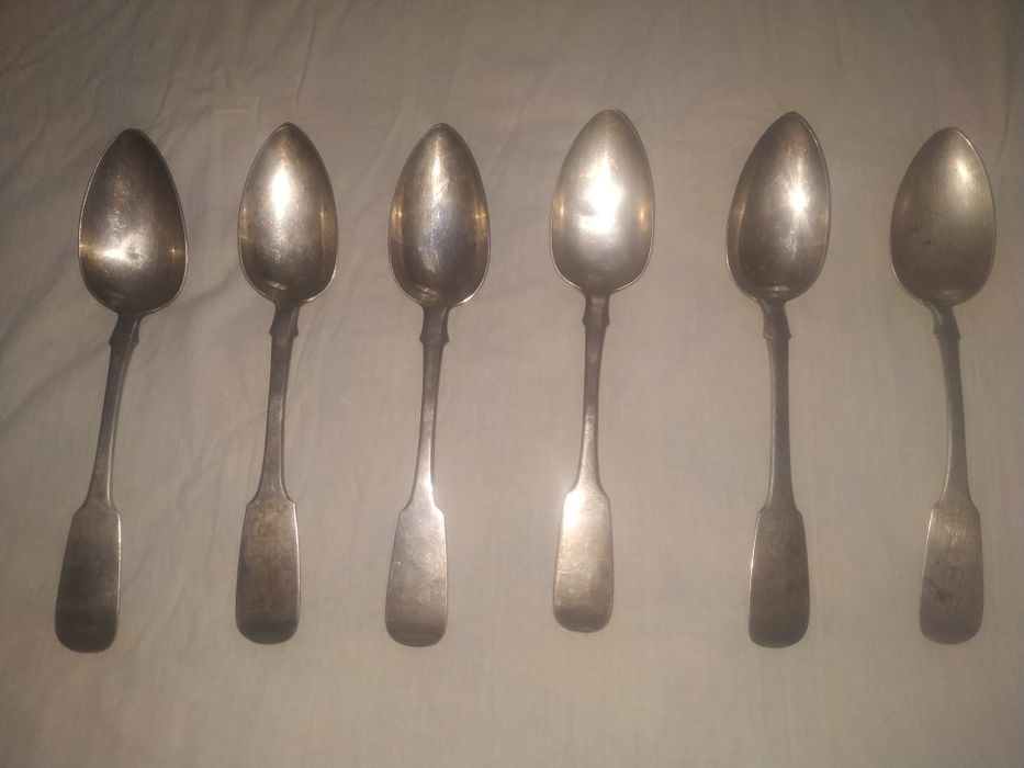 Серебряные столовые ложки. 84 проба. 1852 год.