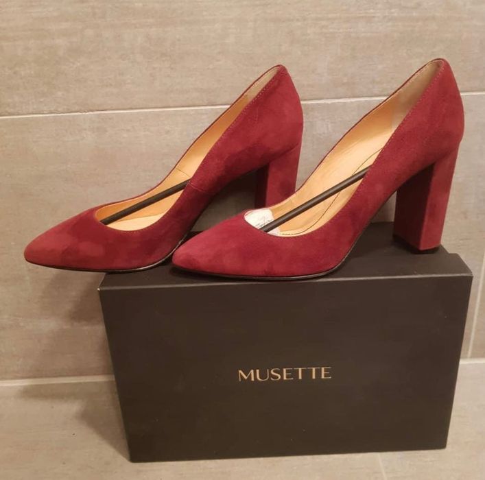 Musette pantofi piele burgundy stare perfecta