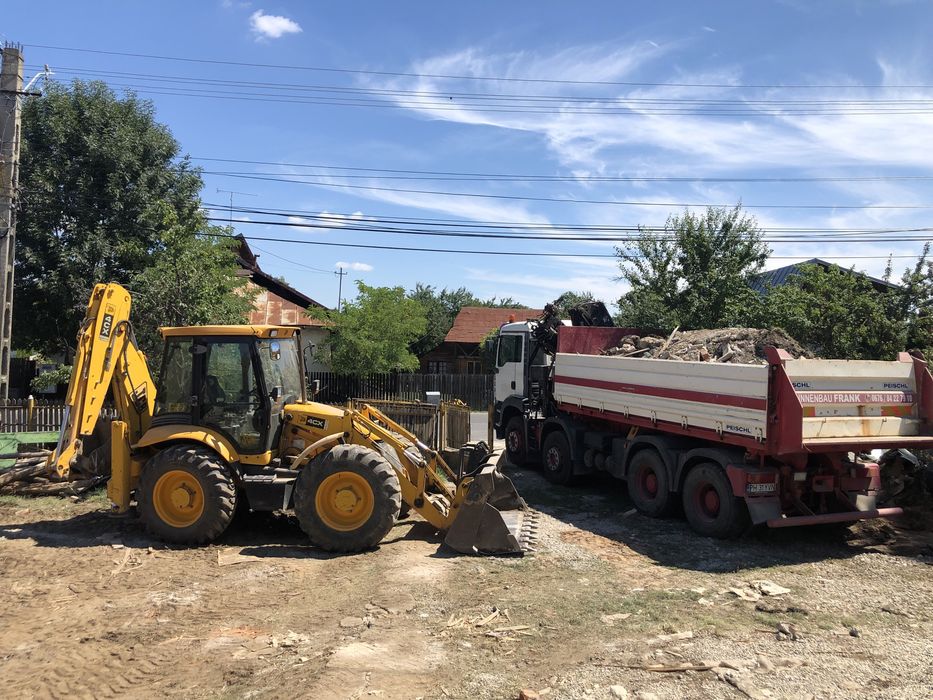 Inchiriez bascula cu macara//miniexcavator// buldoexcavator