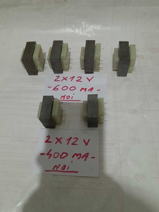 Transformatoare noi 220 V , tip 2x12 volti ,valori intre 400-600 mA,