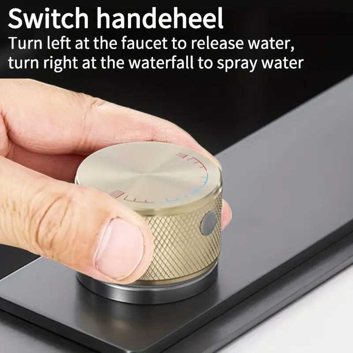 Мултифункционален смесител за кухня с функция водопад изтеглящ се