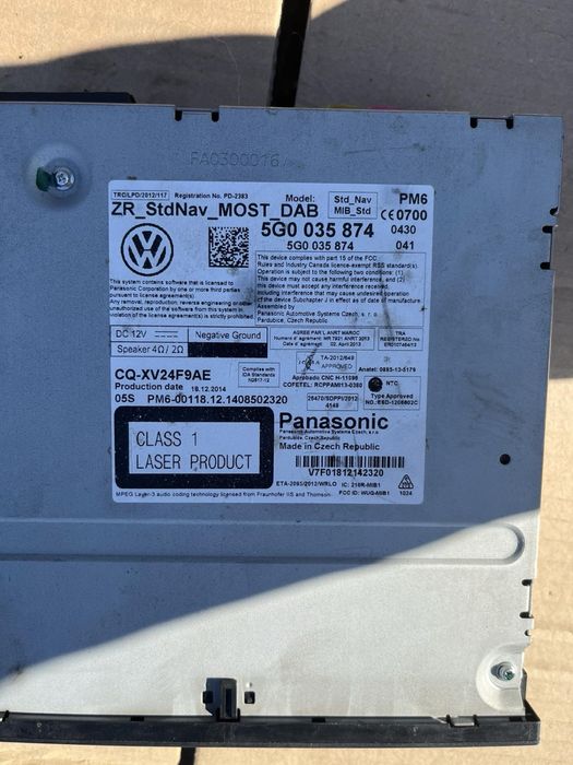 Навигация дисплей команд Radio CD NAVI MMi радио Vw Golf 5g0919605 d