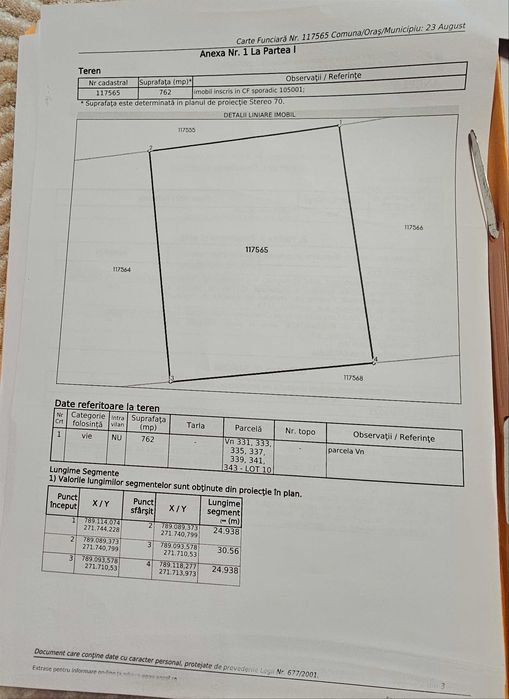 Vând lot 762 mp teren extravilan lângă Padurea Comorova, Olimp