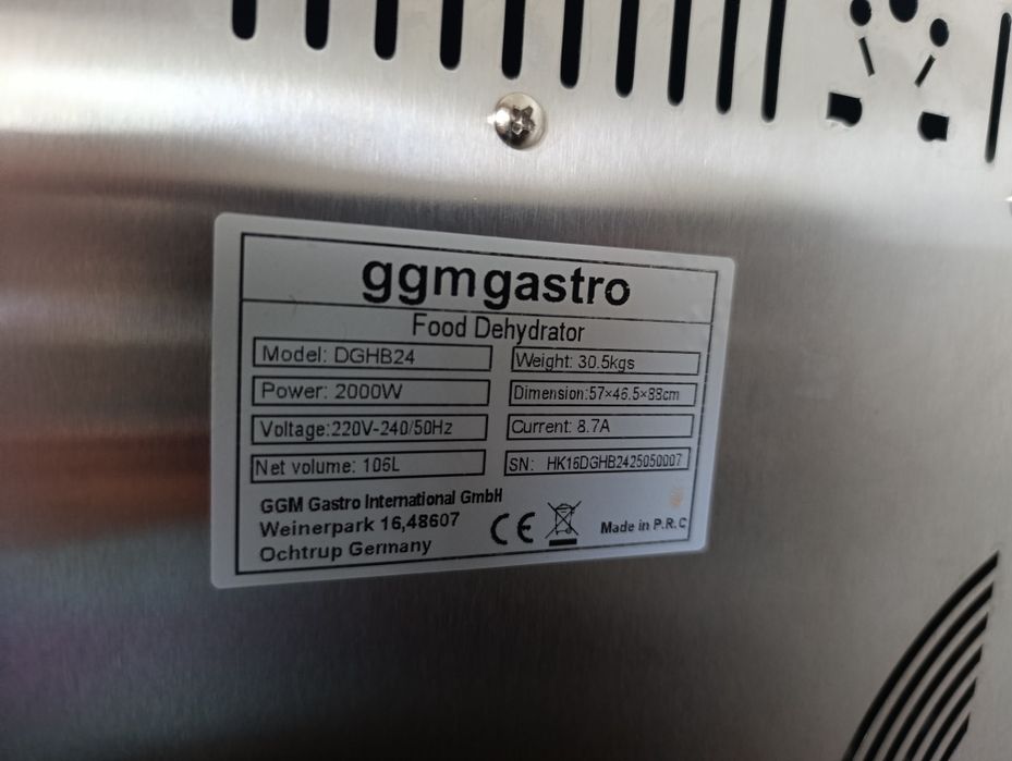 Cuptor deshidrator profesional inox 24 tavi 2kw 220V