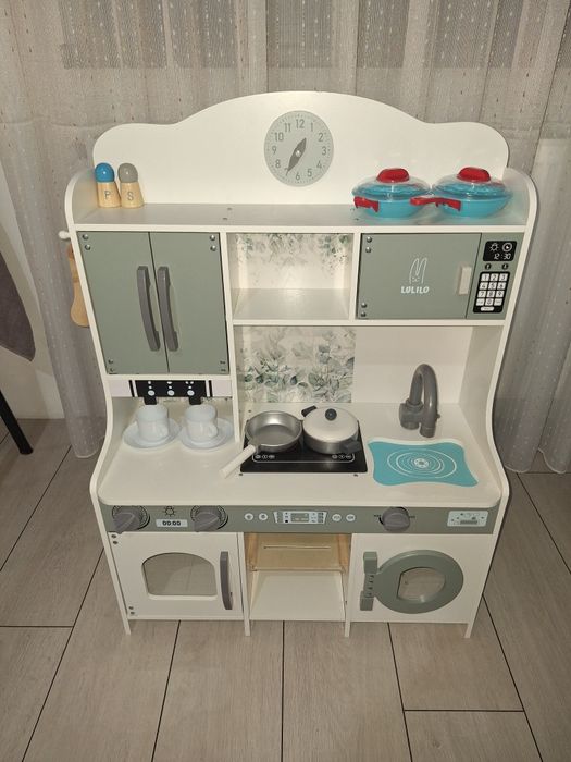 Bucatarie din lemn Lulilo pentru copii cu Expressor si masina de spala