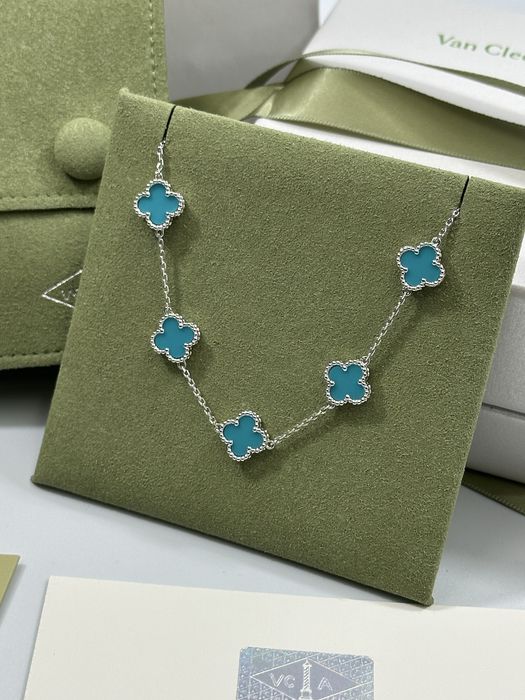 Brățară MINI Van Cleef & Arpels 5 motifs White Gold 750 Turquoise