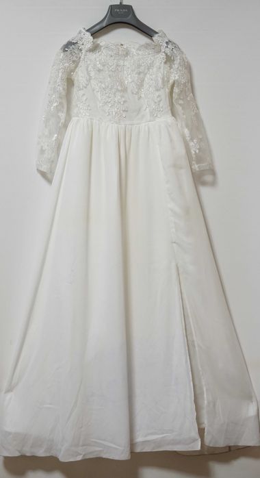 Rochie alba maxi evening  mireasa  marimea XS
